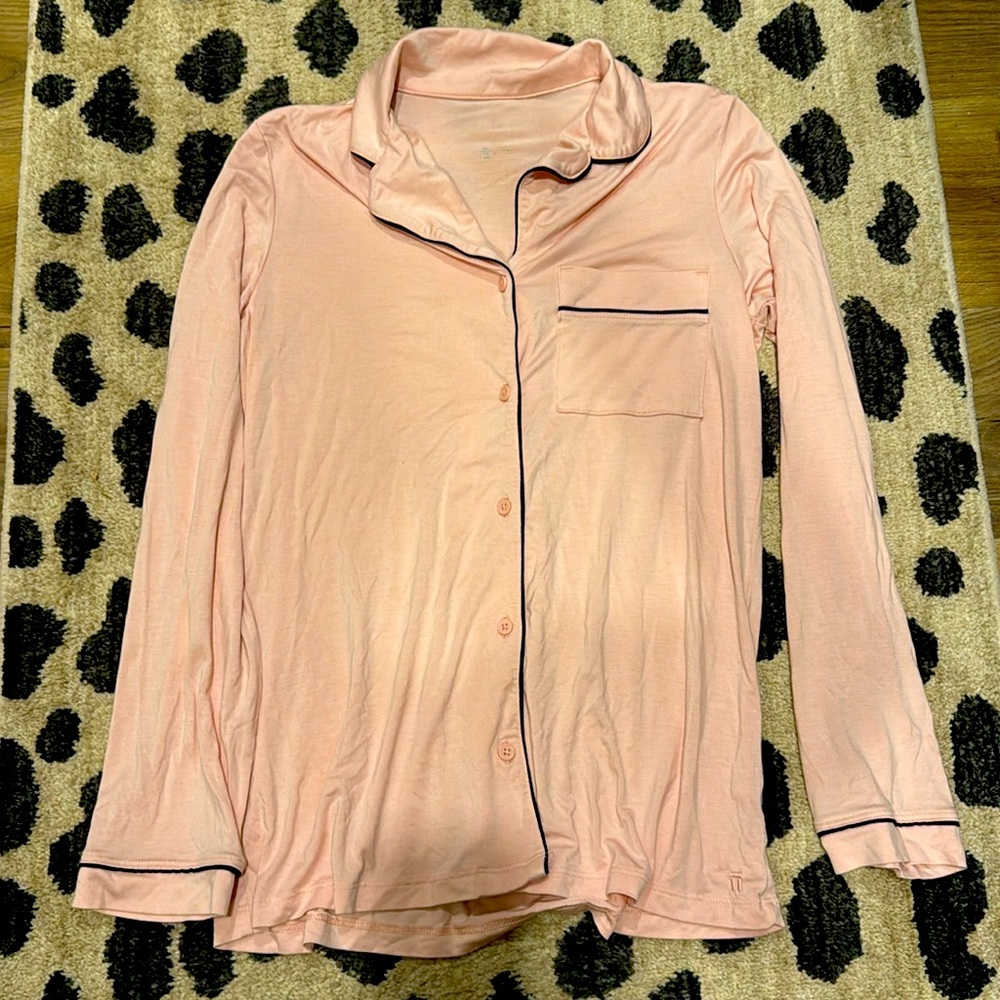 Tommy John Women’s Downtime Long Sleeve Pajama Top & Shorts Set-Peachskin